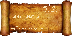 Takó Sára névjegykártya