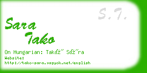 sara tako business card